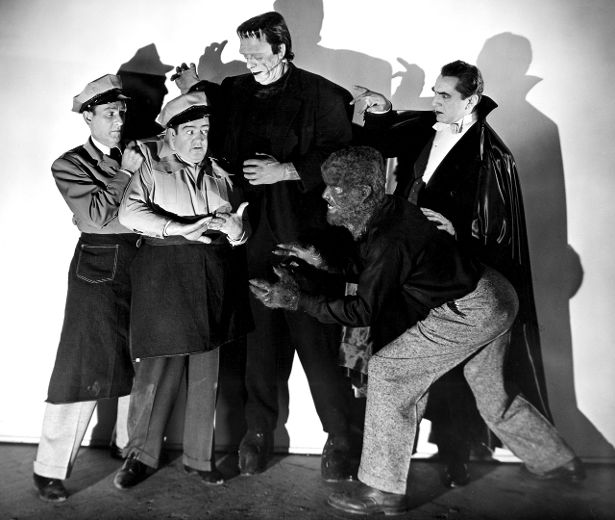 Bud Abbott and Lou Costello Meet Frankenstein's monster, Dracula, and the Wolf Man