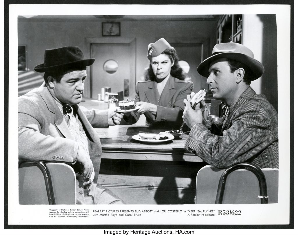 I don't want nothin' … Lou Costello, Martha Raye, and Lou Costello doing the sandwich with a cup of coffee routine