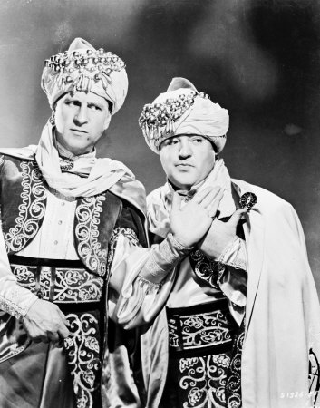 Bud Abbott and Lou Costello in a publicity photo from Lost in a Harem