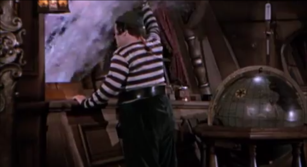 Abbott and Costello Meet Captain Kidd - Lou Costello's running gag with getting soaked from the porthole