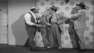 Sid Fields, Lou Costello and Bud Abbott do a funny version of the I'd like to see you do that again routine