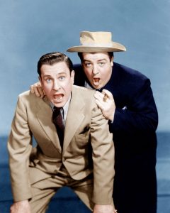 Publicity photo of Bud Abbott and Lou Costello in "Who Done It?"