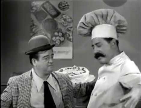 Lou Costello ordering his birthday cake from Mr. Bacciagalupe