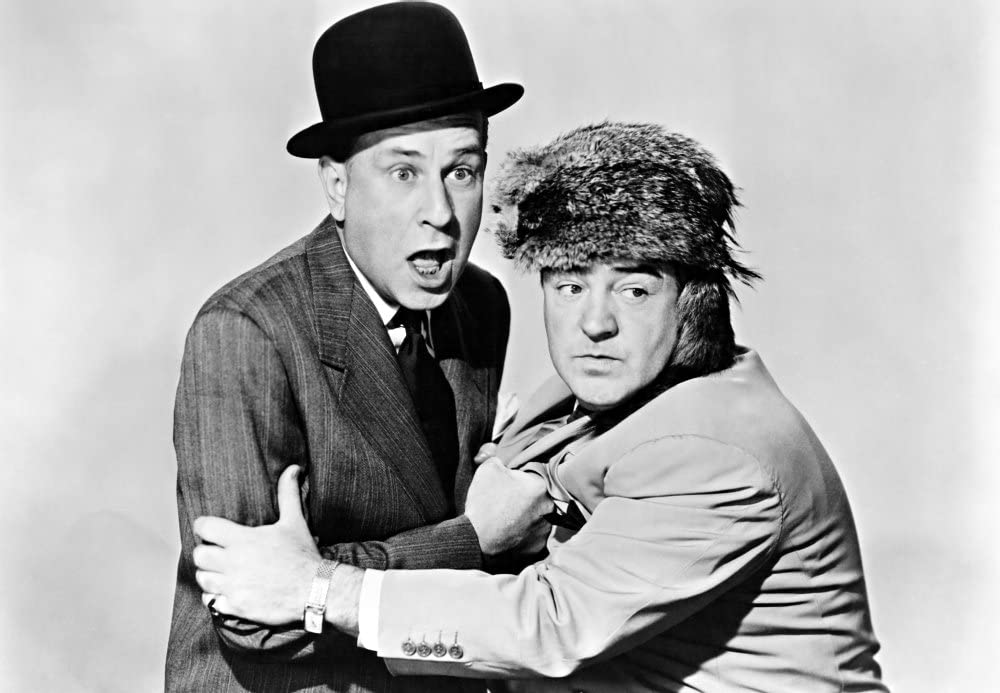 Bud Abbott and Lou Costello in a publicity photo from "Comin' Round the Mountain"