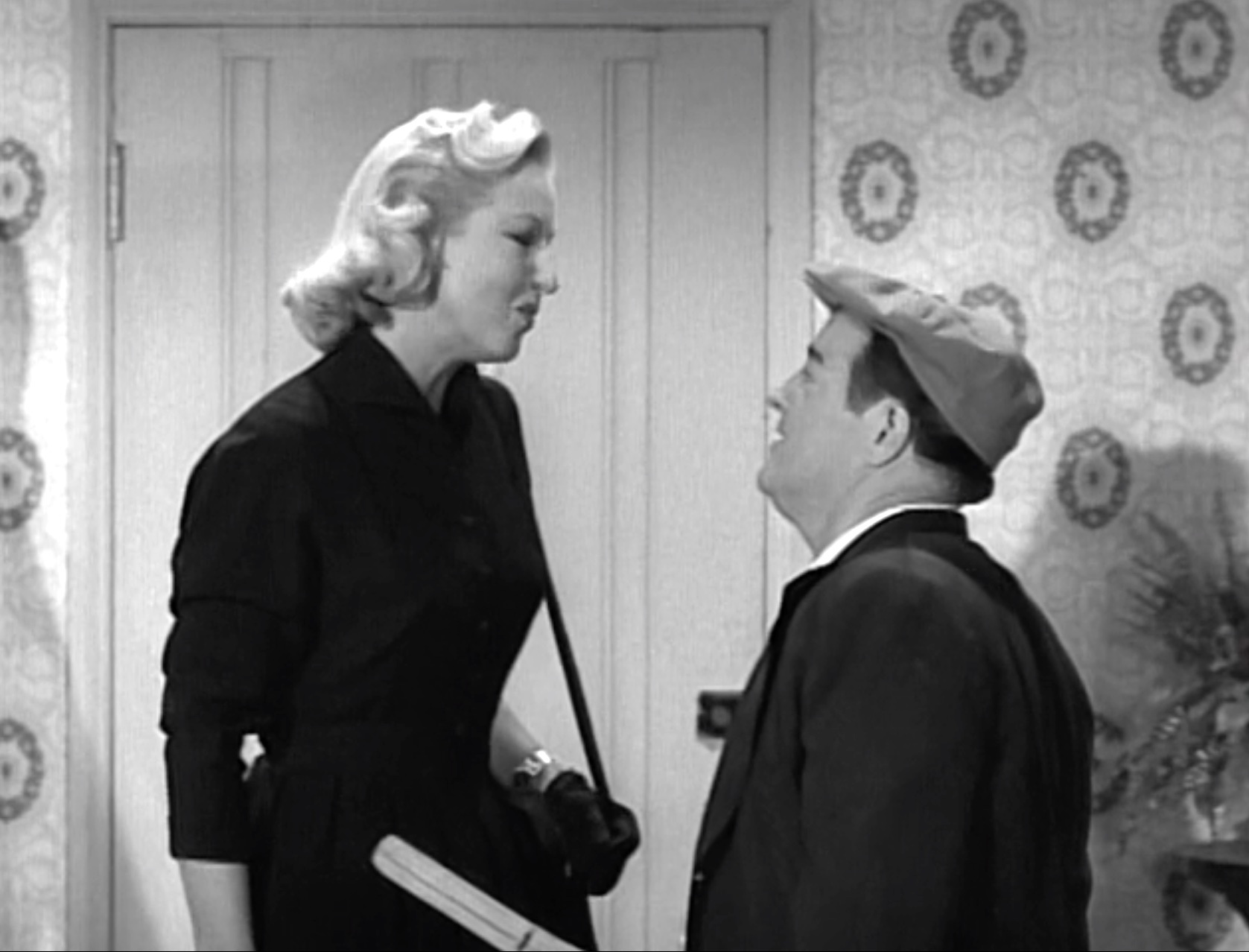 Lou Costello says goodbye to Hillary Brooke in "The Vacation" - The Abbott and Costello Show