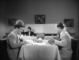 Bud Abbott and Lou Costello eating oyster stew in The Abbott and Costello Show episode, "Hungry"