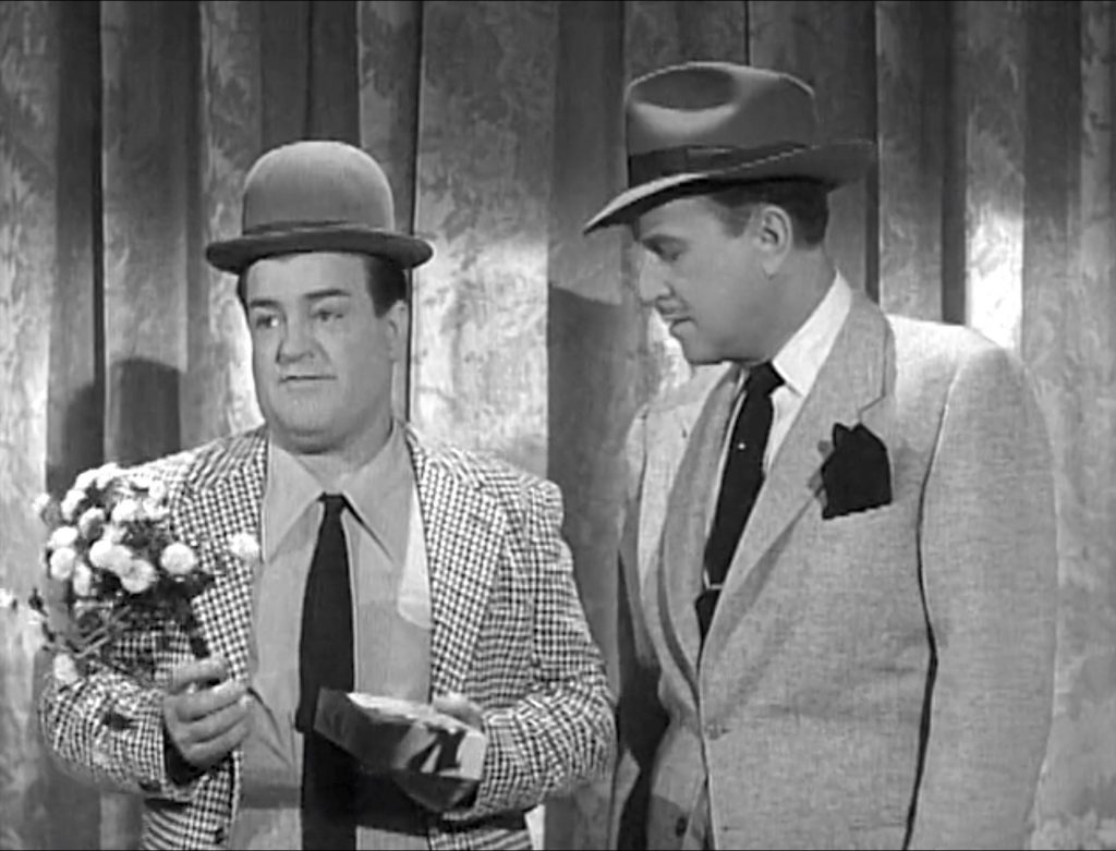 The Music Lovers begins with Lou Costello having flowers and chocolates for Hillary - of course, he's eaten all but one of the chocolates! The Abbott and Costello Show