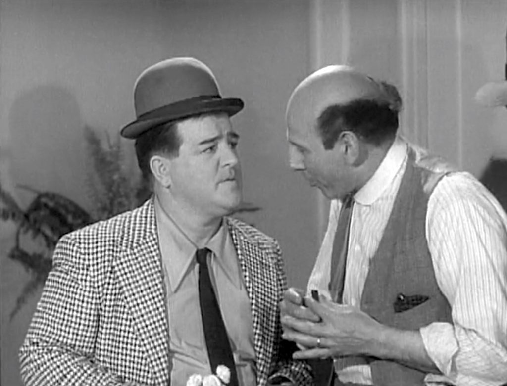 Lou Costello makes the mistake of asking Sid Fields what life on the farm is like in "The Music Lovers"