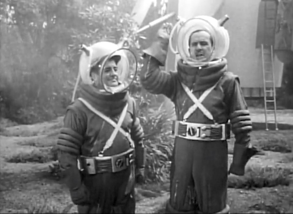 Lou Costello and Bud Abbott claim "Mars" for the U.S.A.