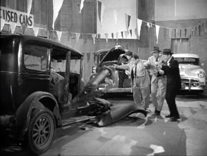 The deal of the day falls apart when Lou Costello touches it!  in "Las Vegas"