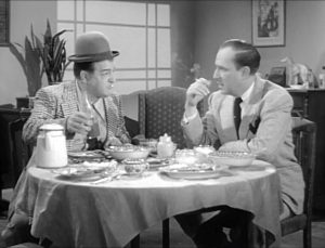 Bud Abbott and Lou Costello do their mustard routine in The Abbott and Costello Show episode, Police Rookies