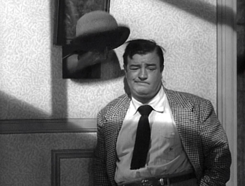 Lou Costello and the sliding panel in "Private Eye"