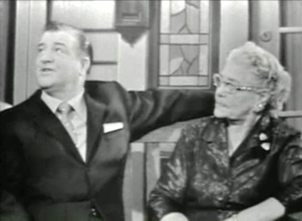 Lou Costello with his mother on "Lou Costello this is your life" - explaining why nobody was at home!