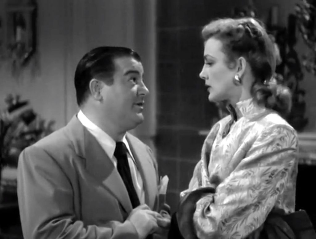 Joe (Lou Costello) is trying to make things right with Mary (Virginia Grey)