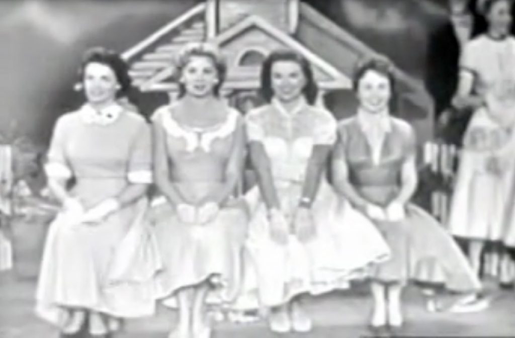 The Four Girls church choir - Jane Russel, Rhonda Fleming, Beryl Davis, Connie Haines on "The Colgate Comedy Hour"