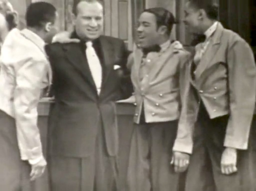 Bud Abbott with Jesse, James, and Carnell - dancers