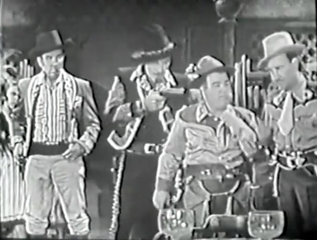 Black Pedro (Erroll Flynn) returns! Lou Costello doesn't know it (yet) but Bud Abbott does!